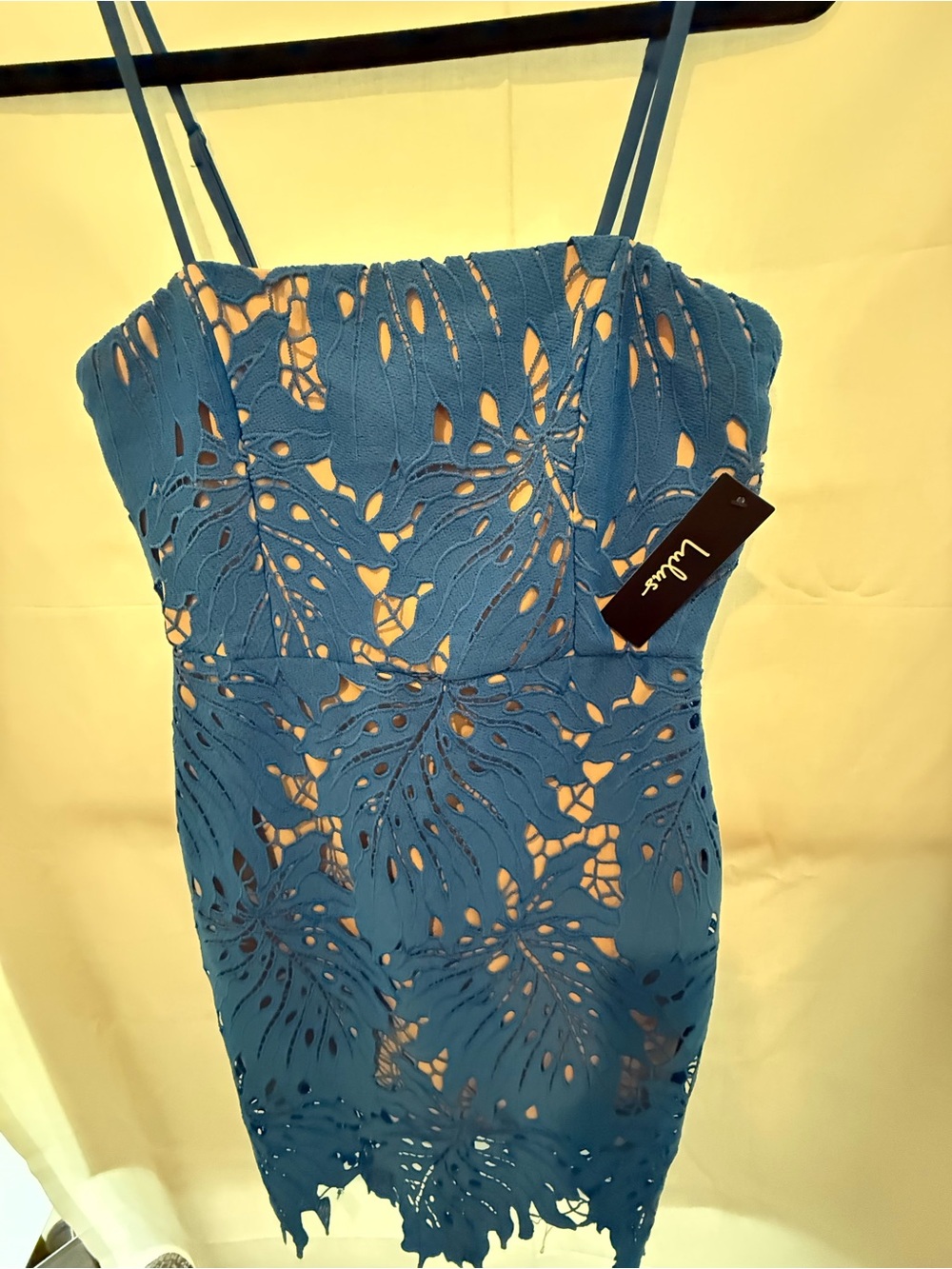 Lulu's Blue Lace Midi Dress